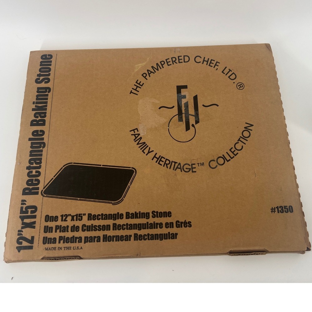Pampered Chef 1350 Family Heritage Collection 12x15 Rectangle Baking Stone NEW